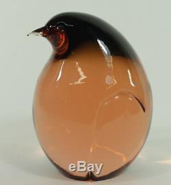 Pino Signoretto for Oggetti Large Murano Amber Glass Penguin Italian Sculpture