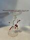 Post Modern Renaissance Murano Glass Cake Stand Signed Italy Hand Blown