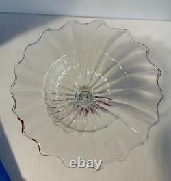 Post Modern Renaissance Murano Glass Cake Stand Signed Italy Hand Blown