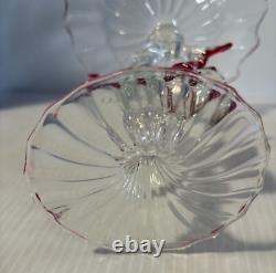 Post Modern Renaissance Murano Glass Cake Stand Signed Italy Hand Blown