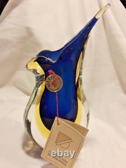Pristine Vintage Murano Art Deco Hand Blown Sommerso Art Glass Vase-Flavio Poli