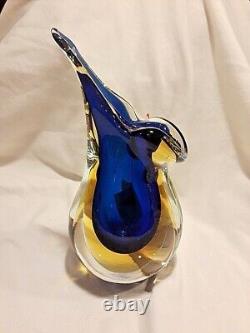 Pristine Vintage Murano Art Deco Hand Blown Sommerso Art Glass Vase-Flavio Poli