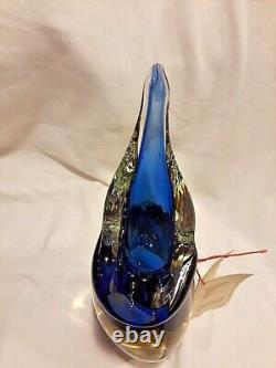 Pristine Vintage Murano Art Deco Hand Blown Sommerso Art Glass Vase-Flavio Poli