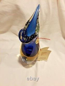 Pristine Vintage Murano Art Deco Hand Blown Sommerso Art Glass Vase-Flavio Poli