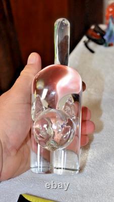 Qty 2 1950s Archimede Seguso Italian Modernist Hand Blown Murano Cat Bookends