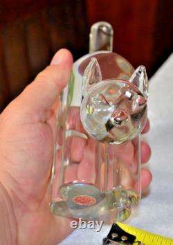 Qty 2 1950s Archimede Seguso Italian Modernist Hand Blown Murano Cat Bookends