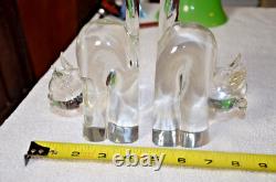 Qty 2 1950s Archimede Seguso Italian Modernist Hand Blown Murano Cat Bookends