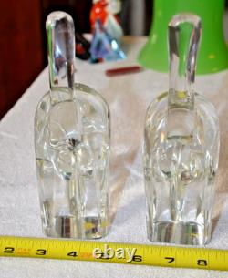 Qty 2 1950s Archimede Seguso Italian Modernist Hand Blown Murano Cat Bookends