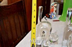 Qty 2 1950s Archimede Seguso Italian Modernist Hand Blown Murano Cat Bookends