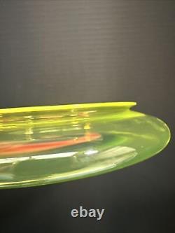 RARE Lino Tagliapietra Murano Saturno Hand Blown Glass Bowl Yellow Red Blue