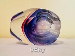 RARE! Mid Century Modern MURANO Sommerso Cased Glass Vase MINT CONDITION