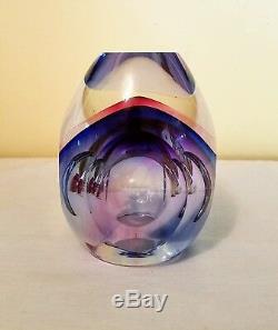 RARE! Mid Century Modern MURANO Sommerso Cased Glass Vase MINT CONDITION