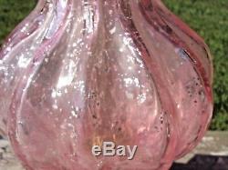 RARE Pink BAROVIER & TOSO MURANO Glass Table Lamp Silver Foil Hand Blown