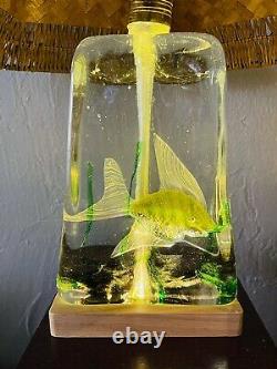 RARE / VINTAGE MURANO ITALIAN 1950s CENEDESE AQUARIUM FISH LAMP WithBASE LIGHT