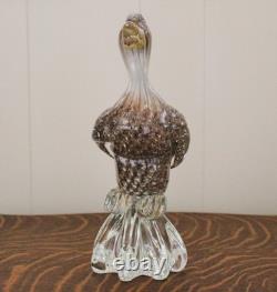 RARE VINTAGE MURANO SOMMERSO DUCK with REAL GOLD LEAF & HAND BLOWN GLASS