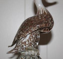 RARE VINTAGE MURANO SOMMERSO DUCK with REAL GOLD LEAF & HAND BLOWN GLASS