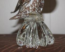 RARE VINTAGE MURANO SOMMERSO DUCK with REAL GOLD LEAF & HAND BLOWN GLASS