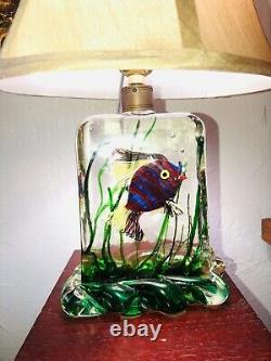 RARE & WONDERFUL MURANO LAMP CENEDESE 1940s FISH AQUARIUM STUNNING ITALIAN ART