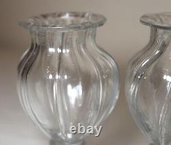 RARE pair of antique 18th century hand blown Italian Murano glass mini urn vases
