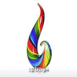 Rainbow Glass Sculpture Murano Hand Blown Home Decoration Modern Abstract Art