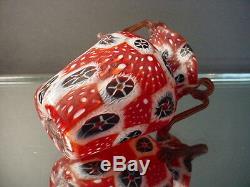 Rare 1940's Vintage Fratelli Toso Flower Miniature Red Millefiori Vase Murano