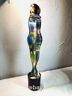 Rare Chalcedony Murano Italian Art Glass Sculpture Lovers Embraced 16 Signed