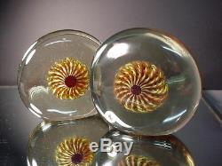 Rare Galliano Ferro Art Glass Pin Wheel Bookends Murano