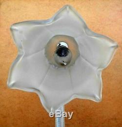 Rare, Handmade in Italy Tulip Flower Frosted Art Glass Lamp Working Murano