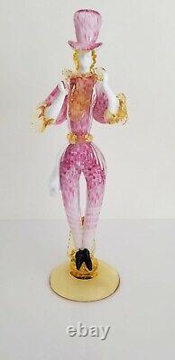 Rare LARGE Vtg Formia MURANO Pink Man & Woman Dancers Excellent H 15