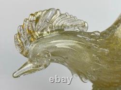 Rare Large 16 Vintage 1950's Archimede Seguso Gold Murano Glass Pheasant Birds