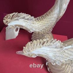 Rare Large 16 Vintage 1950's Archimede Seguso Gold Murano Glass Pheasant Birds Rare Large 16 Vintage 1950's Archimede Seguso Gold Murano Glass Pheasant Birds