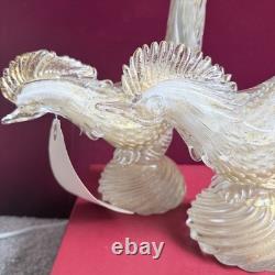Rare Large 16 Vintage 1950's Archimede Seguso Gold Murano Glass Pheasant Birds