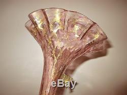 Rare Large Barovier Toso Salviati Horse Cornucopia Vase Pink Gold Venetian Glass