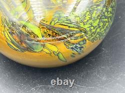 Rare Large Hand Blown Glass Paperweight Large Murano Style Signed Gorgeous 3.5