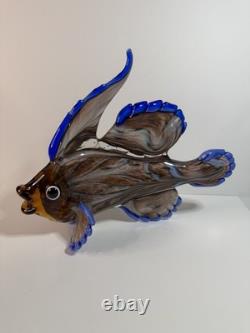 Rare Large Hand Blown Murano Glass Fish Sculpture Mandarin Fish