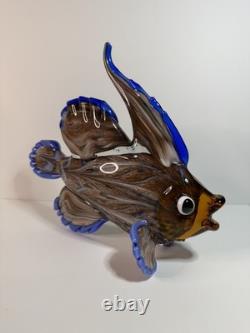 Rare Large Hand Blown Murano Glass Fish Sculpture Mandarin Fish