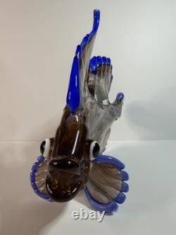 Rare Large Hand Blown Murano Glass Fish Sculpture Mandarin Fish