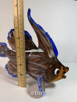 Rare Large Hand Blown Murano Glass Fish Sculpture Mandarin Fish