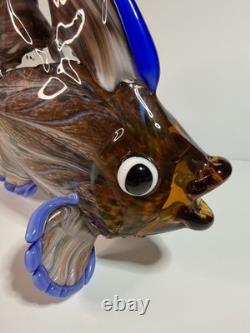 Rare Large Hand Blown Murano Glass Fish Sculpture Mandarin Fish