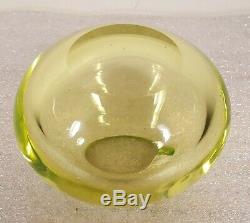 Rare MCM Murano Sommerso Vaseline Ashtray Bowl By Barbini -Excellent Condition