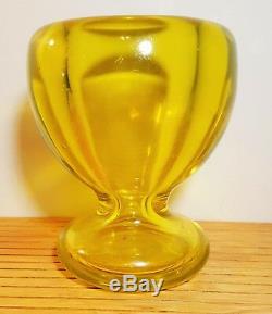 Rare Mid Century Luciano Gaspari Murano Vaseline Glass Vase-Excellent Condition