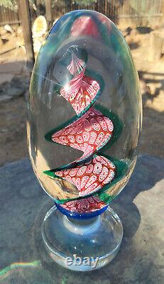 Rare Murano Art Glass Millefiori Hand Blown Newel Post Paperweight UNIQUE OOAK