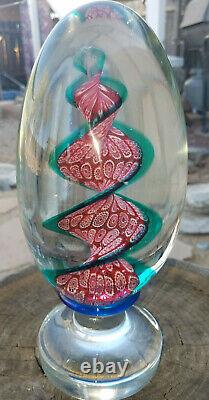 Rare Murano Art Glass Millefiori Hand Blown Newel Post Paperweight UNIQUE OOAK