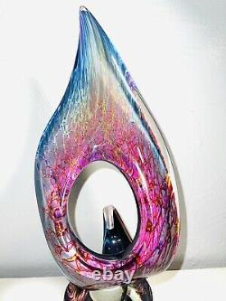 Rare Murano Art Glass Sculpture By Andrea Tagliapietra Signed The Orchid