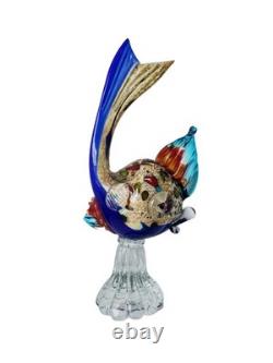 Rare Murano Avem Art Glass Fish Statue Figurine Fused Glass Hand Blown Koi