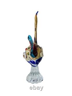 Rare Murano Avem Art Glass Fish Statue Figurine Fused Glass Hand Blown Koi