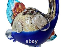Rare Murano Avem Art Glass Fish Statue Figurine Fused Glass Hand Blown Koi