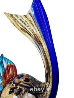 Rare Murano Avem Art Glass Fish Statue Figurine Fused Glass Hand Blown Koi