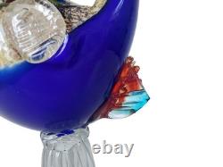 Rare Murano Avem Art Glass Fish Statue Figurine Fused Glass Hand Blown Koi