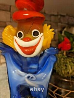 Rare Murano Italy XLarge Bow Clown Art Glass Hand blown Figurine 15 Tall! Cute